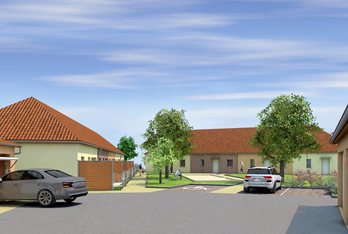 Neufs logements individuels pour seniors en construction à Gergy