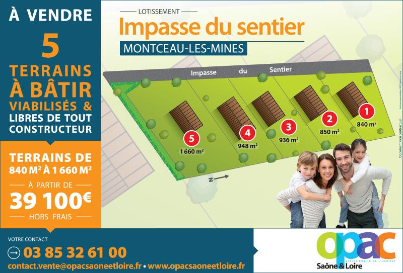OPAC Saône-et-Loire, terrains à batir, lotissement de Montceau-les-Mines