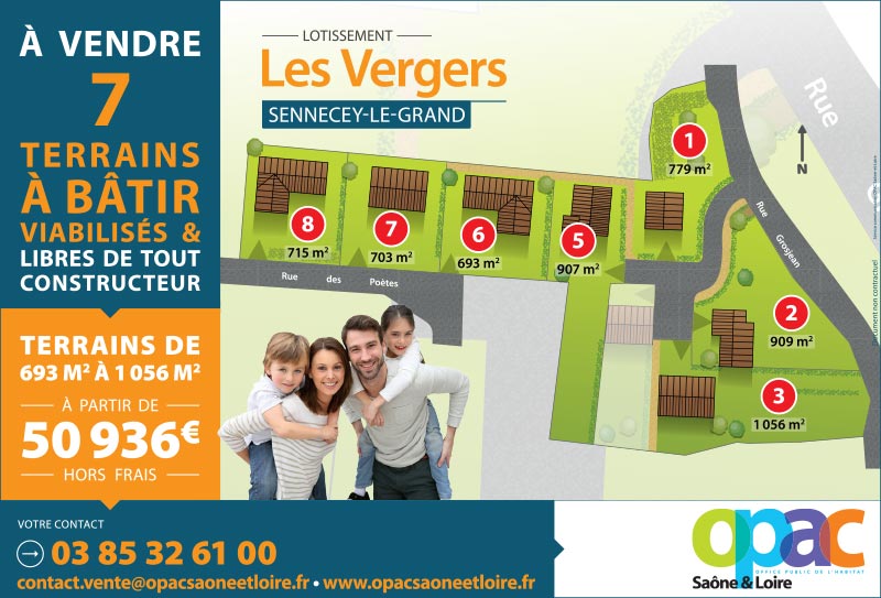 OPAC Saône-et-Loire, terrains à batir, lotissement de Sennecey-le-Grand