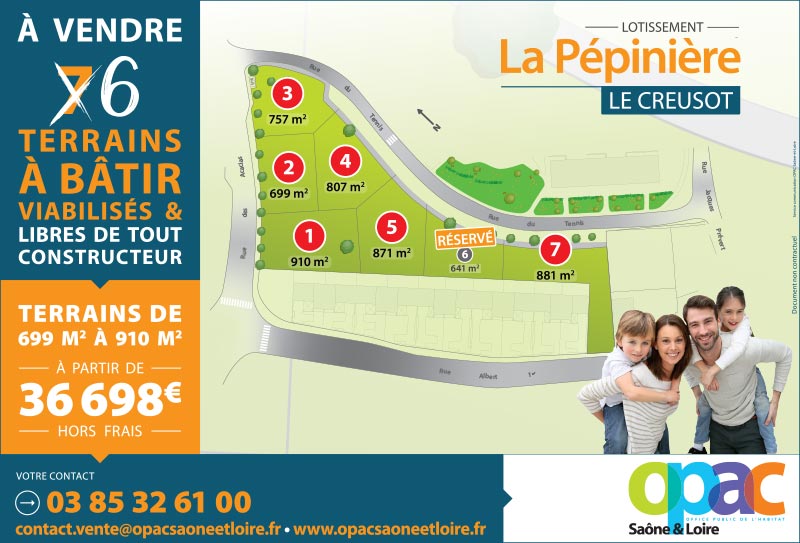 OPAC Saône-et-Loire, terrains à batir, lotissement du Creusot
