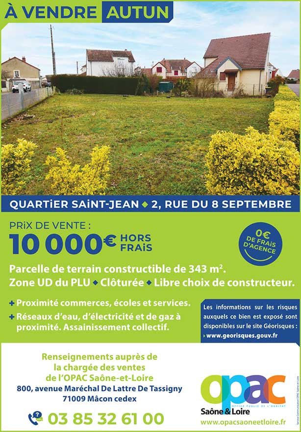 Terrain à vendre à Autun, Saône-et-Loire 71, OPAC Saône-et-Loire